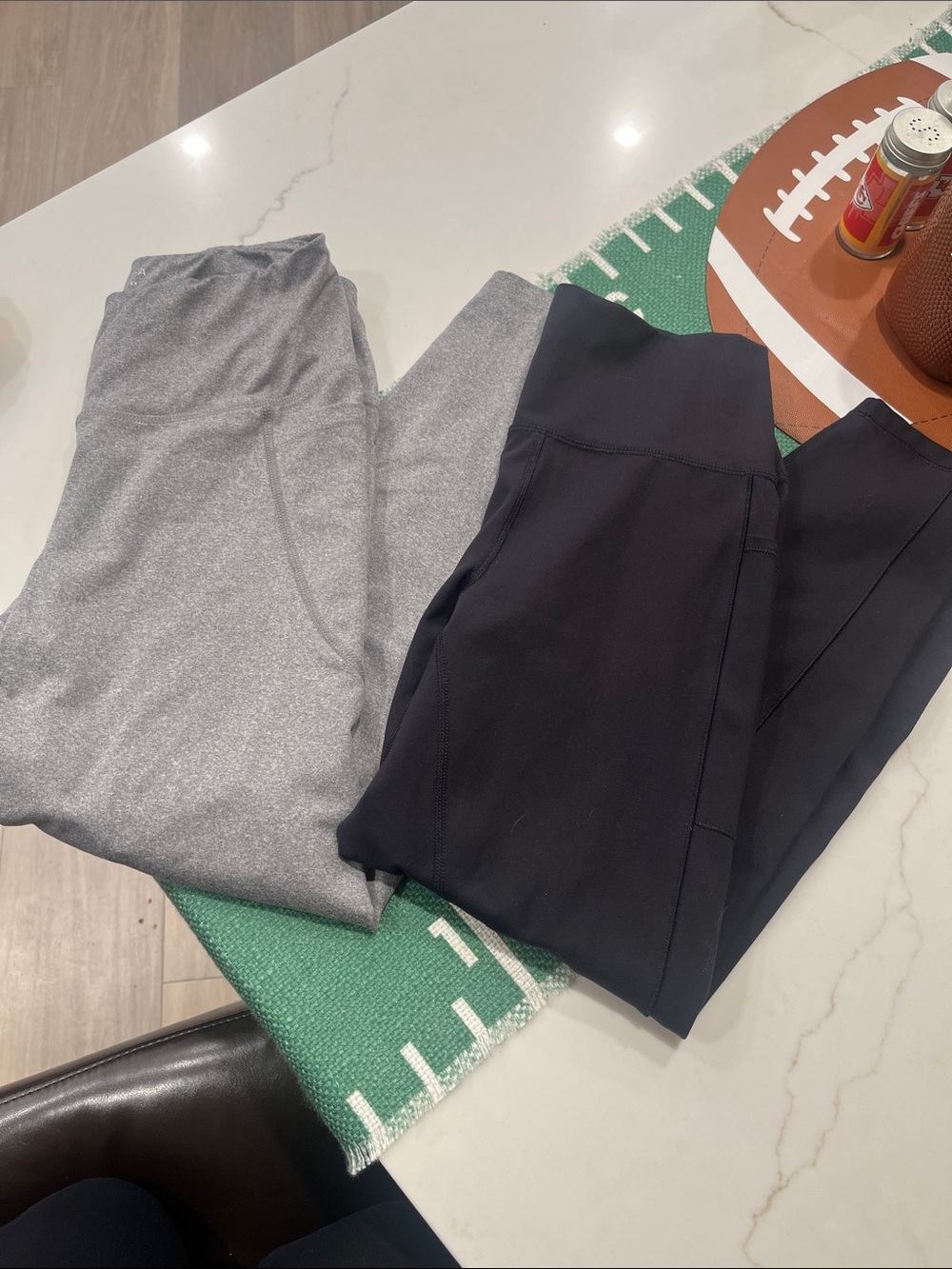 BCBGMaxAzria and RBX Women's Ankle workout/yoga pants in Black and Light Gray